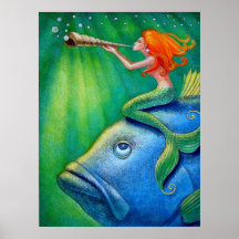 Affiche mignonne d'art de sirène
