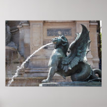 Affiche mythique de fontaine de Paris
