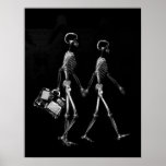 Affiche - noir de déplacement de couples squeletti