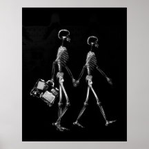 Affiche - noir de déplacement de couples squeletti