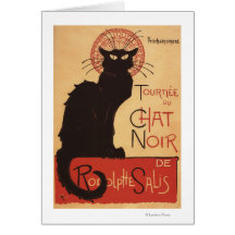 Affiche Noir de promo de chat noir de troupe de ca Cartes De Vœux