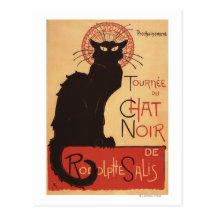 Affiche Noir de promo de chat noir de troupe de ca Carte Postale