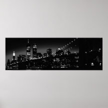 Affiche noire et blanche de New York City
