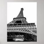 Affiche noire et blanche de Tour Eiffel