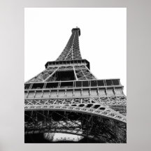 Affiche noire et blanche de Tour Eiffel