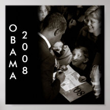 Affiche noire et blanche d'Obama