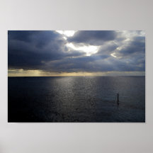 Affiche nuageuse de mer
