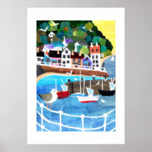 Affiche ou copie de port de pêche