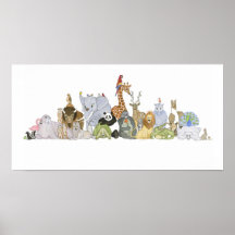 Affiche personnalisable d'art de zoo
