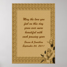 Affiche personnalisable florale de mariage de bout