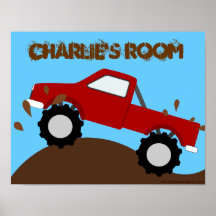Affiche personnalisée boueuse de camion de monstre