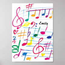 Affiche personnalisée de note de musique