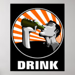Affiche potable de style de propagande de bière
