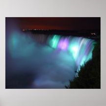 Affiche pourpre d'Aqua de nuit du Canada de chutes