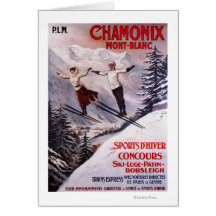 Affiche promotionnelle de ski carte de vœux