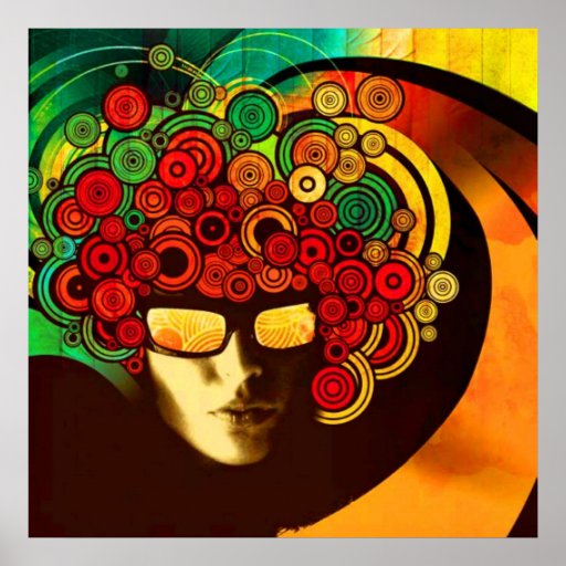 affiche psychédélique d'art de bruit de 8,99