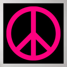 Affiche rose de signe de paix