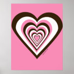 affiche rose et brune de coeur