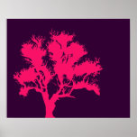 Affiche rose et pourpre d'arbre