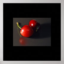 Affiche rouge de cerises