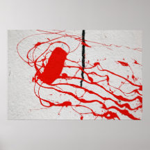 affiche rouge de peinture