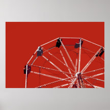 Affiche rouge de roue de Ferris