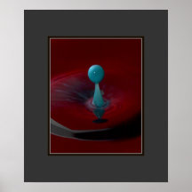 Affiche rouge et bleue de baisse