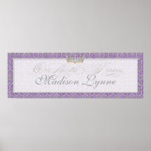 Affiche royale de nom de pièce de bébé de princess
