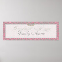 Affiche royale de nom de pièce de bébé de princess