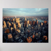 AFFICHE Sun sur le bâtiment ~Distant de New York C