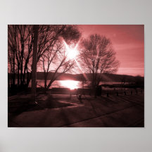 Affiche : Teinte rose de coucher du soleil