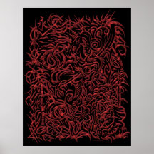 Affiche tribale orientale de tatouage de chrome ro