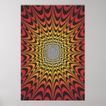 Affiche Trippy : Illustration radiale psychédéliqu