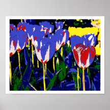 Affiche Tulips blue