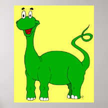Affiche verte de brontosaure