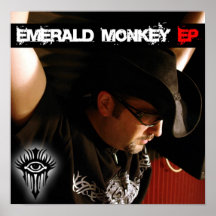 Affiche verte de promo de singe