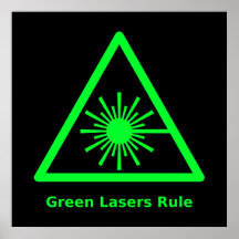 Affiche verte de règle de lasers