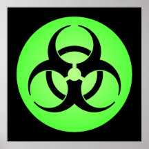 Affiche verte de symbole de Biohazard