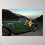 Affiche verte de voiture de Lotti B