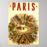 Affiche vintage Arc de Triomphe Paris France de vo