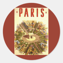Affiche vintage Arc de Triomphe Paris France de vo Adhésifs
