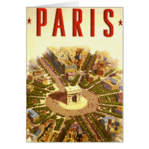 Affiche vintage Arc de Triomphe Paris France de vo Cartes De Vœux