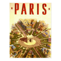 Affiche vintage Arc de Triomphe Paris France de vo Cartes Postales