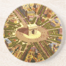 Affiche vintage Arc de Triomphe Paris France de vo Dessous De Verre