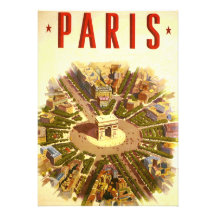 Affiche vintage Arc de Triomphe Paris France de vo Faire-part Personnalisé