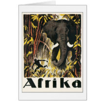Affiche vintage d'Afrika Carte De Vœux