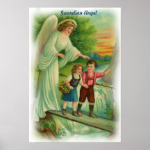 Affiche vintage d'ange gardien