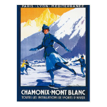 Affiche vintage de Chamonix - de Mont Blanc Carte Postale