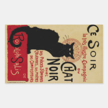 Affiche vintage de Nouveau d'art ; Conversation de Autocollant En Rectangle