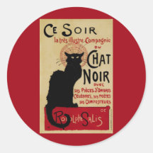 Affiche vintage de Nouveau d'art ; Conversation de Autocollants Ronds
